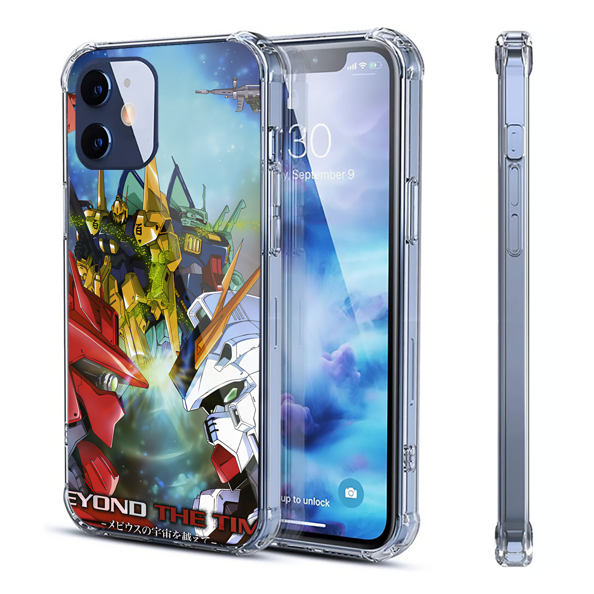 （画像用） 機動戦士ガンダム Mobile Suit Gundam 【iPhone 12シリーズ対応】透明スマホケース（クリアソフトケース）